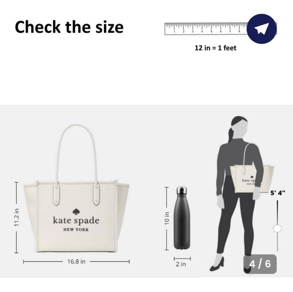 Kate Spade Ella Pebbled Black Leather Tote - Picture 4 of 9